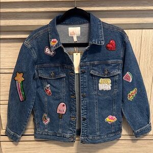GB Girls Denim Jacket with Colorful Patches
